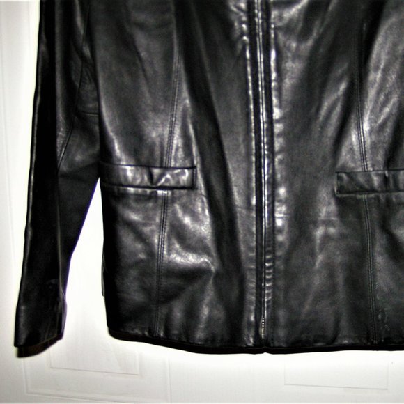 SOFT BLACK LEATHER SUPER COOL JACKET S/M - Picture 4 of 4